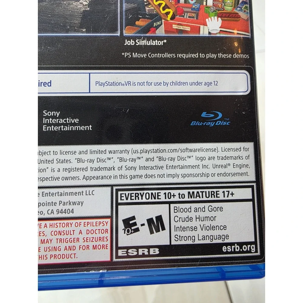 Sony PlayStation VR Demo Disc 3 PS4 PSVR Physical Disc 3003707-AC Not For Resale